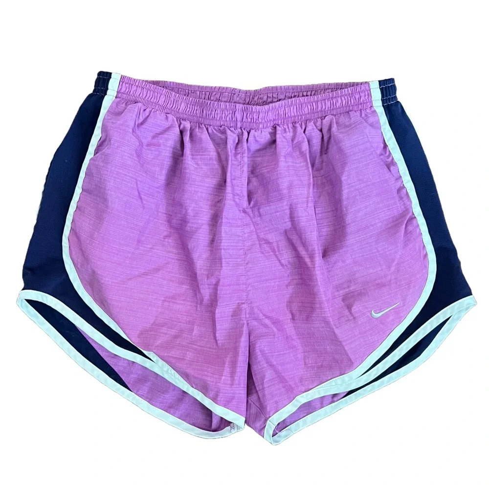 Nike Dri-Fit Tempo Running Short in Purple with Navy